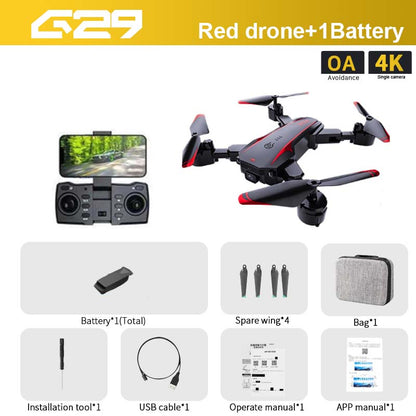 G29 Drone, 625 Red drone+1Battery OA 4K Avoidance
