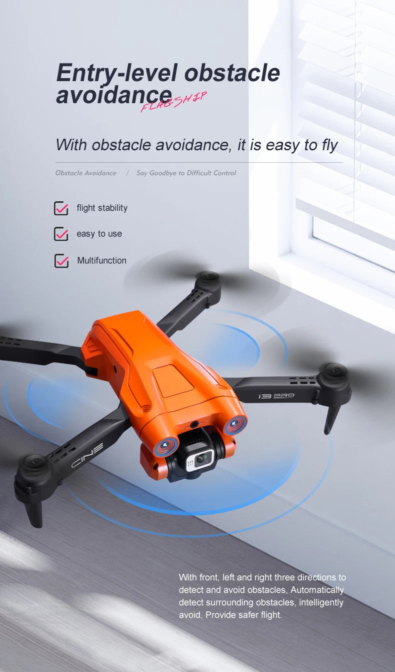 XYRC New i3 Pro Drone - 4K HD Dual ESC Camera Optical Flow Positioning Obstacle Avoidance Foldable Quadcopter RC Dron Toys Gifts 31 XYRC New i3 Pro Drone, entry-level obstacle avoidance, it is easy to fly obstacle avoid
