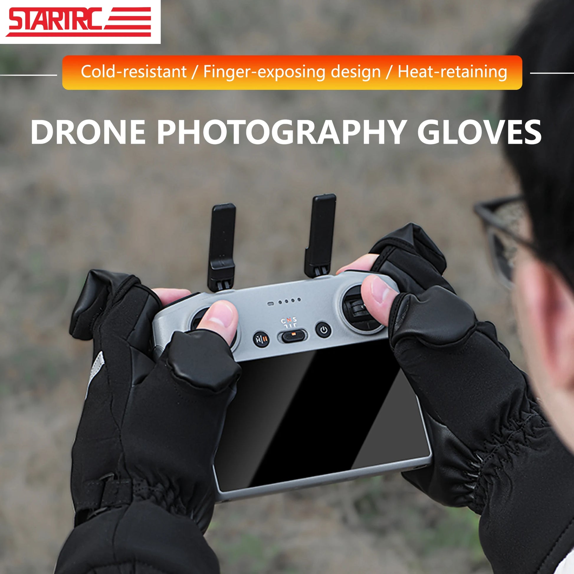 Cold-resistant finger-exposing heat-retaining drone gloves