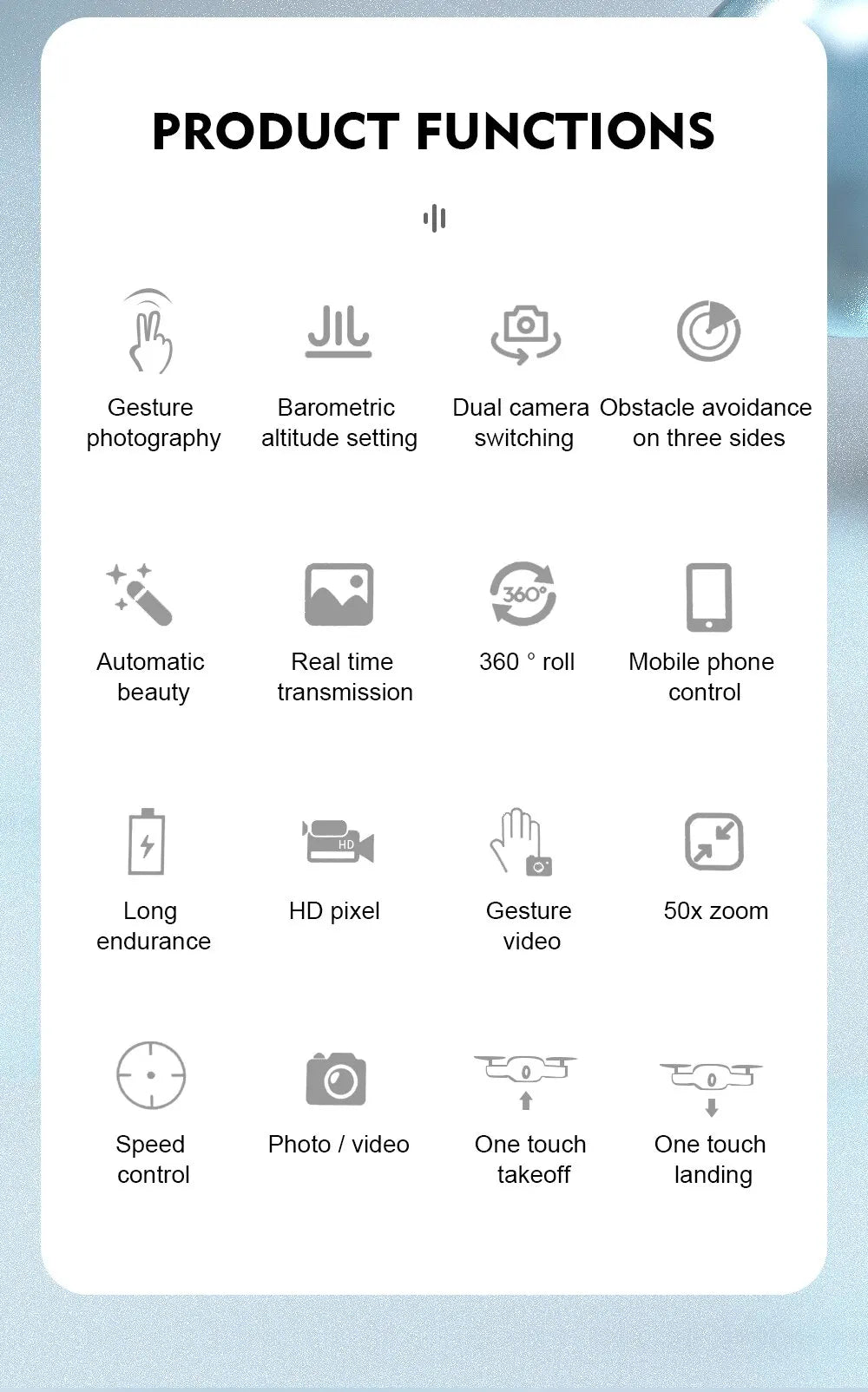 S29 Drone, Jil Gesture Barometric Dual camera Obstacle avoidance photography altitude setting