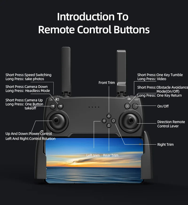 A15 Drone, remote control lever up and down:power control left and right:control