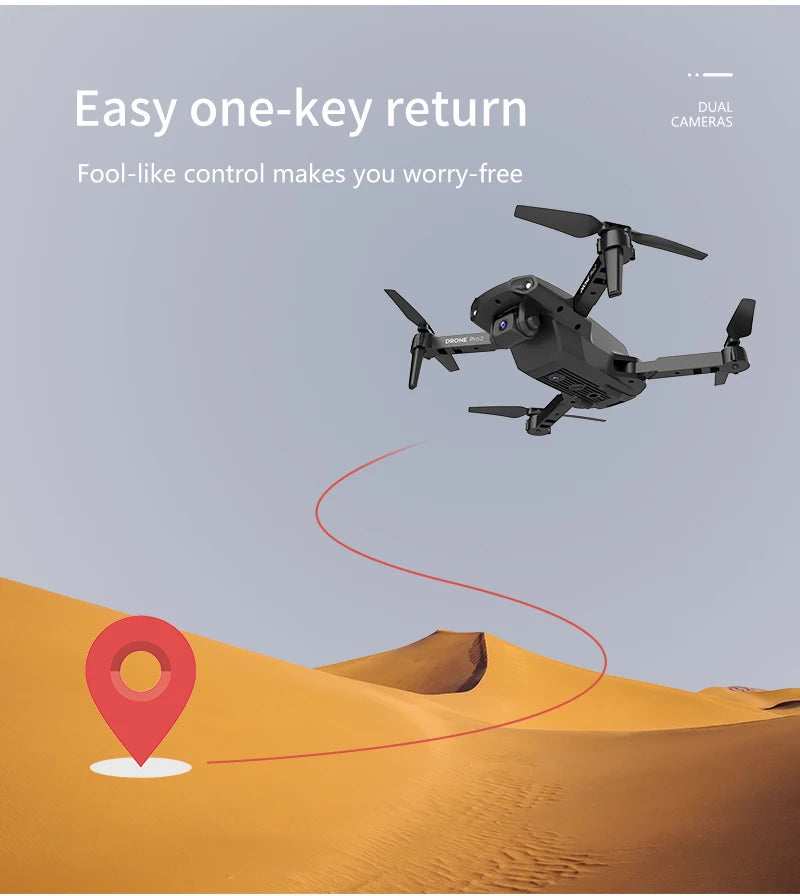 XKJ E99 RC Mini Drone - 4K 1080P 720P Dual Camera WIFI FPV Aerial Photography Helicopter Foldable Quadcopter Dron Toys 42 easy one-key return camdras makes you worry-free