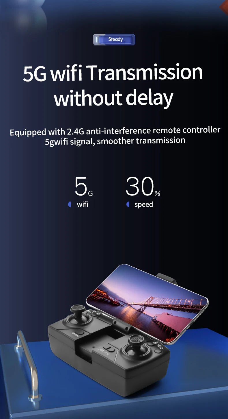 S169 Drone - ESC Camera HD 4K WiFi FPV Quadcopter Children Toys RC Helicopter Remote Control Kids Toy 32 S169 Drone, steady 5g wifi transmission without delay equipped with 2.4g anti-