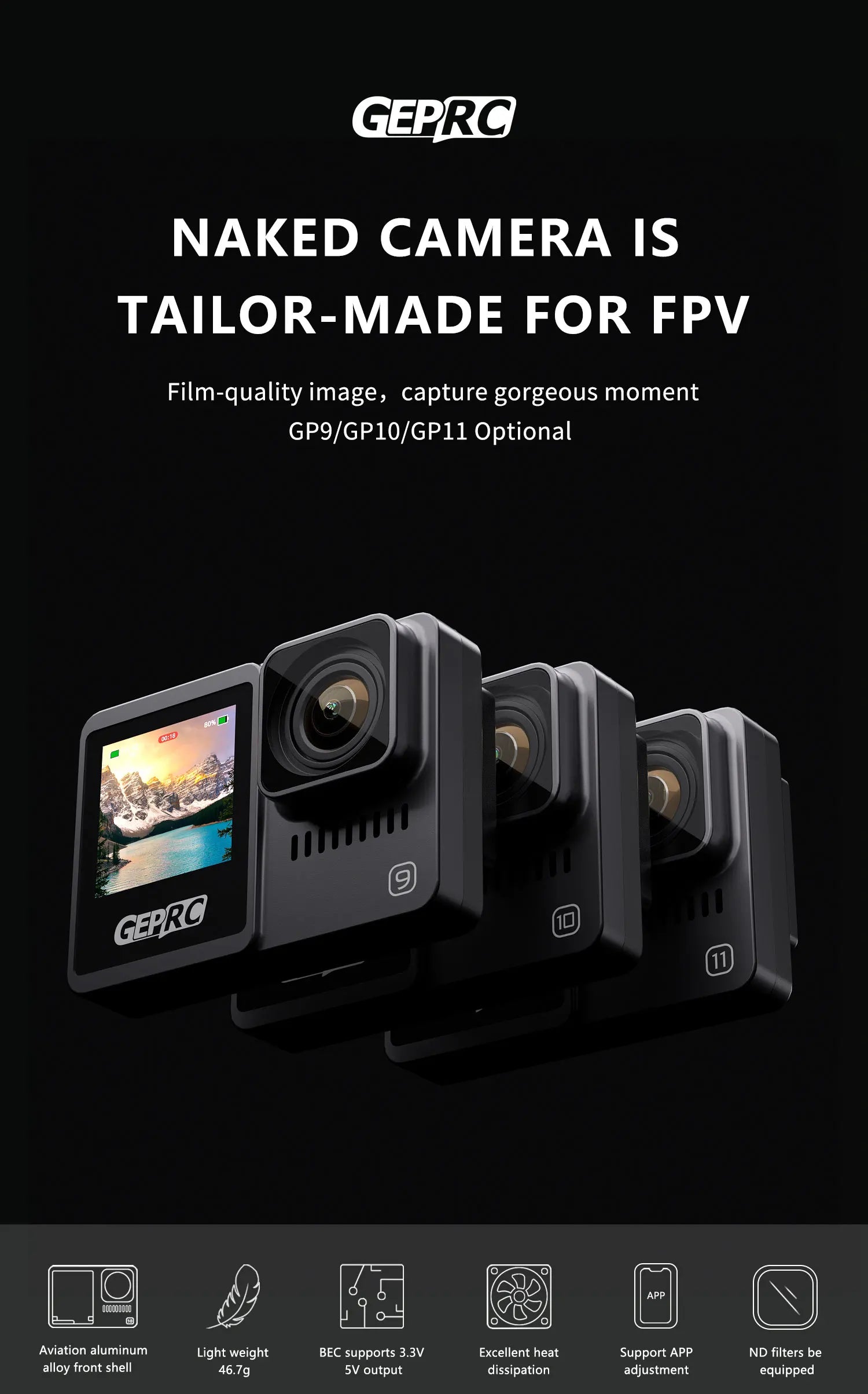 GEPRC Naked Camera, GEPRC NAKED CAMEERA IS TAILOR-MADE FOR FP