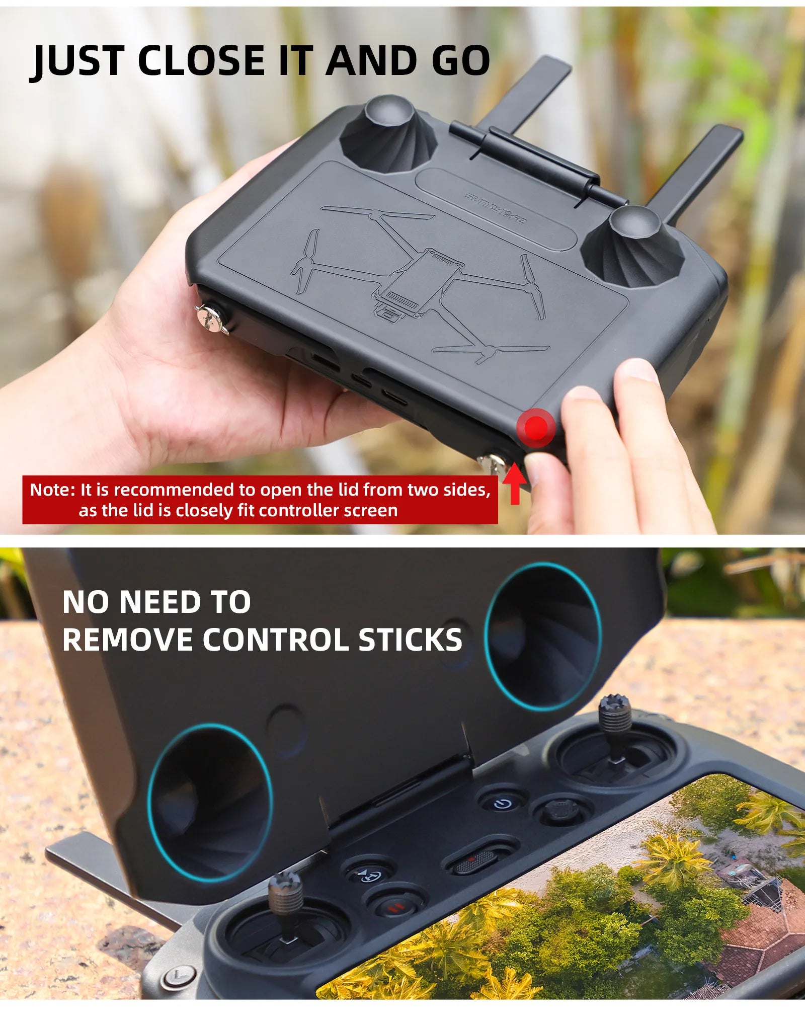 Remote Controller Sun Hood for DJI RC PRO Remote Cover for DJI Mini 3 Pro RC Controller Case Lanyard Accessories 22 it is recommended to open the lid from two sides, as the lid is closely fit controller screen