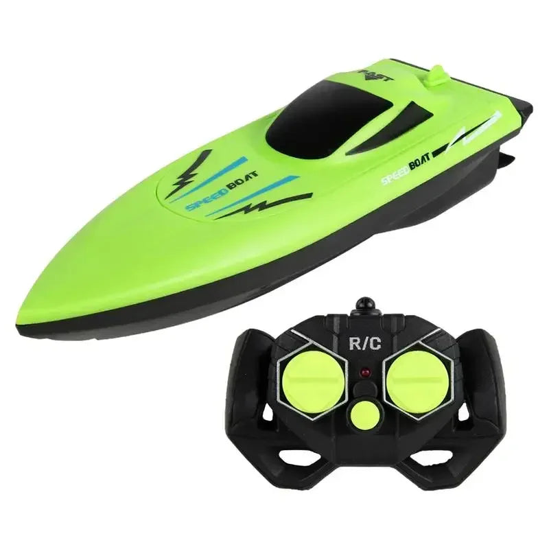 RC Boat for Kids, Waterproof Double‑Propeller Remote Control Boat, 2.4G Pool/Bath Toy, ABS, AA Battery Powered