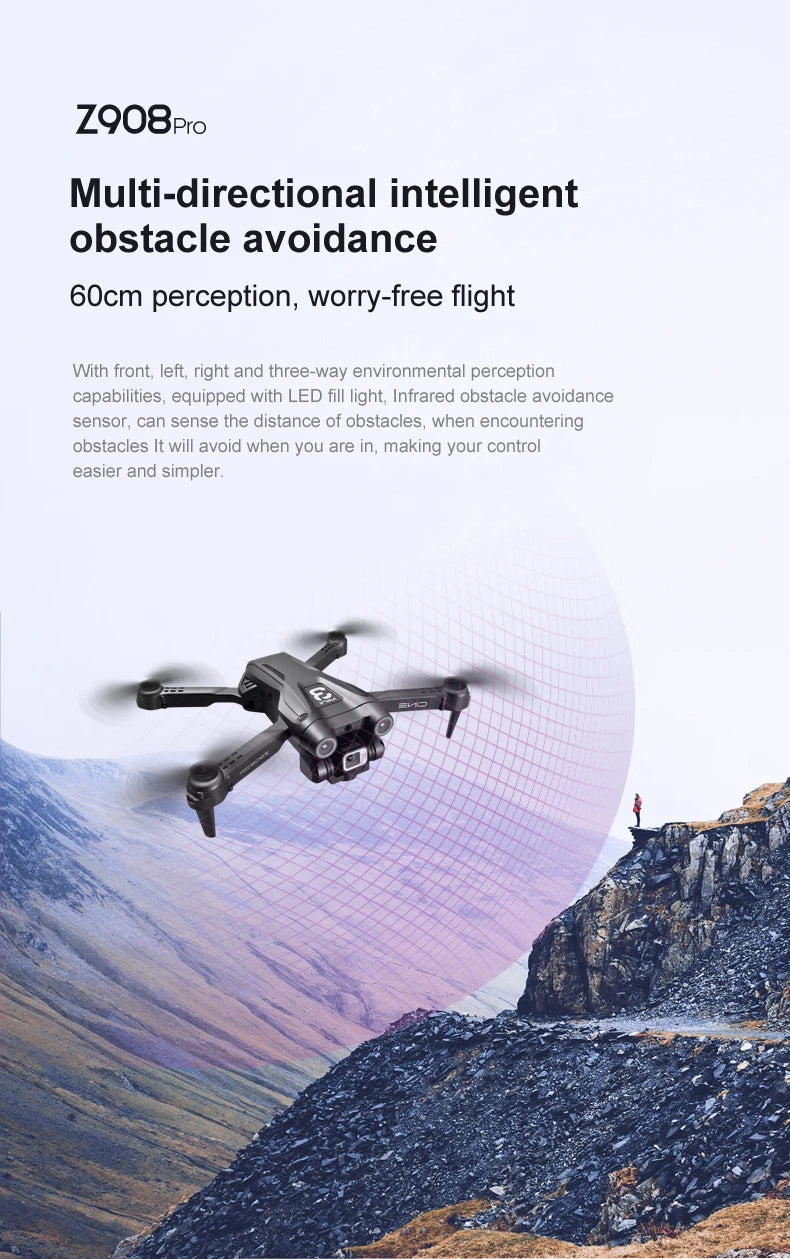 KBDFA Z908 Pro Drone, z908pro multi-directional intelligent obstacle avoidance 60c