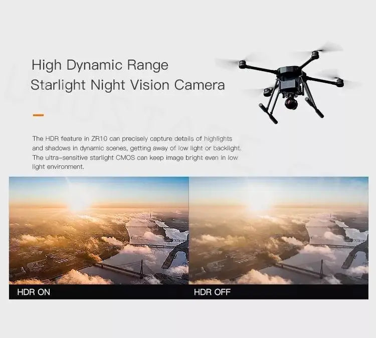 SIYI ZR10 2K 4MP QHD 30X Hybrid Zoom 3-Axis Stabilizer Gimbal Camera with 2560x1440 HDR Night Vision Lightweight 19 starlight CMOS can precisely cepture detalls of ard shadows