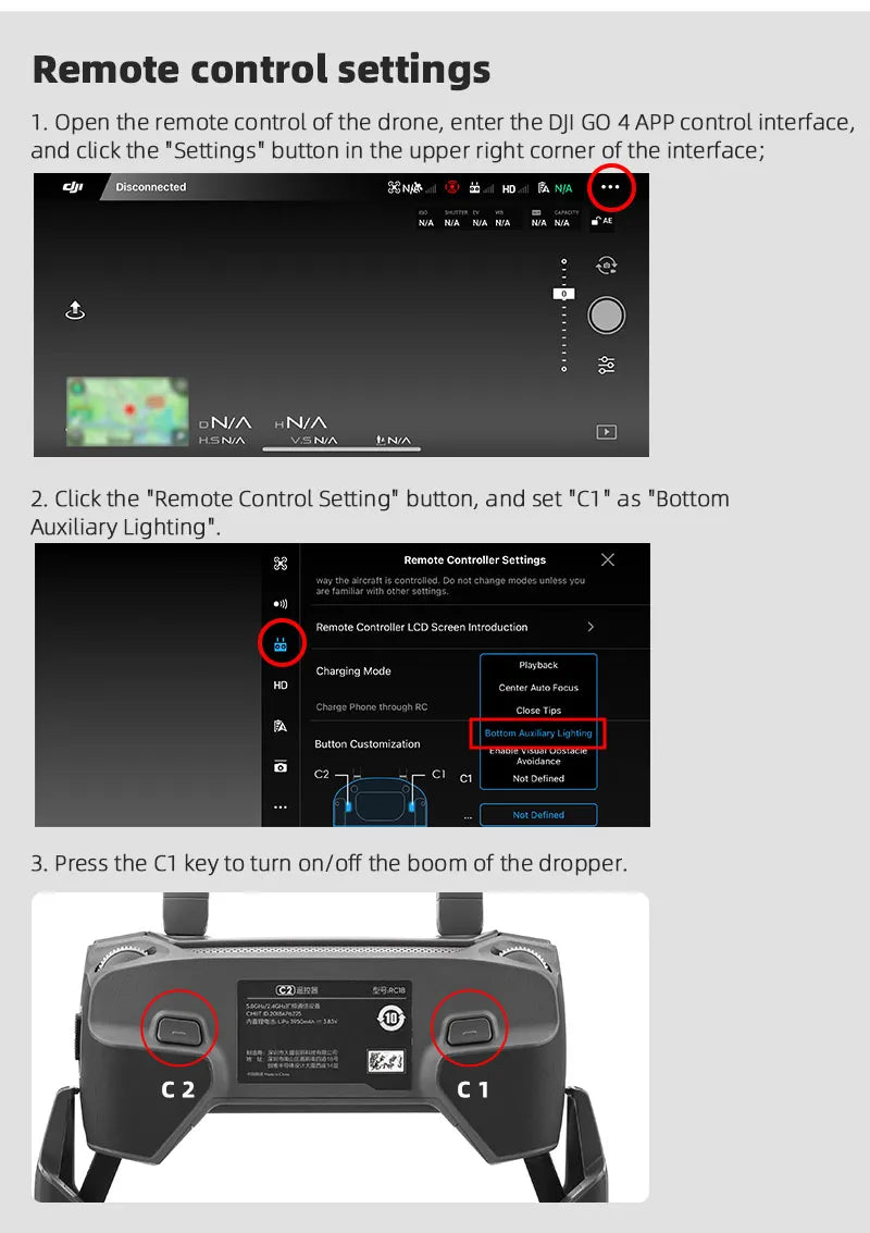Airdrop System for DJI Mavic 3/2 Pro Zoom AIR 2 Mini 2/Mini 3 Drone Fishing Bait Wedding Ring Gift Deliver Life Rescue Thrower 101 click the "Settings" button in the upper right corner of the interface . set