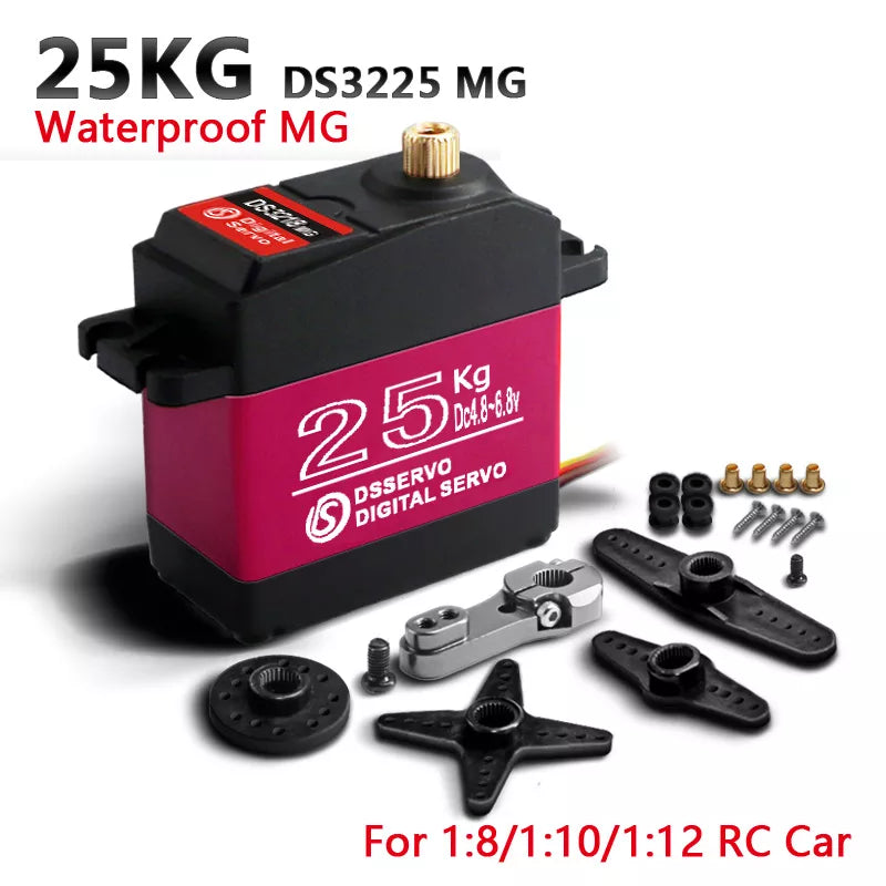 DSServo DS3225 – servo de mise à jour-7.4V, 25KG, engrenage entièrement métallique, servo numérique baja, servo étanche pour voitures baja