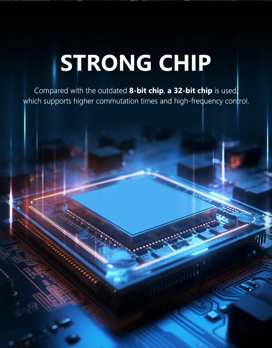 STRONG CHIP Compared with the outdated 8-bit chip, a 32-