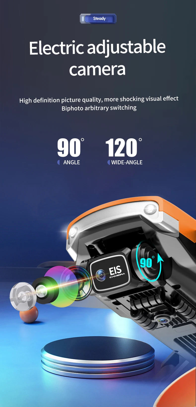 S169 Drone - ESC Camera HD 4K WiFi FPV Quadcopter Children Toys RC Helicopter Remote Control Kids Toy 21 S169 Drone, steady electric adjustable camera high definition picture quality, more shocking visual effect bi