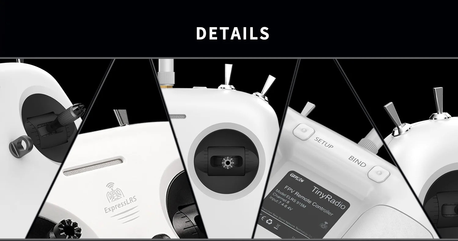 GEPRC TinyRadio ELRS Remote Controller, SETUP BIND GEARd FPV TinyRadio Hodel EL
