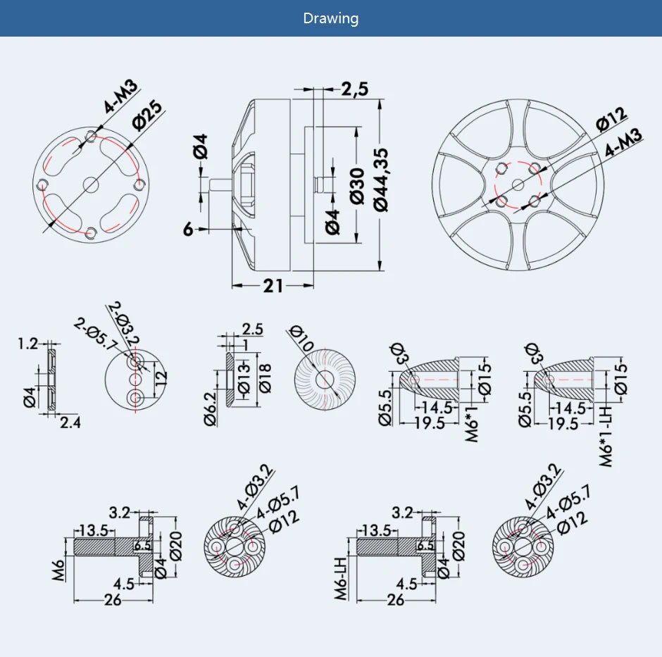 2PCS/SET T-motor MN4006 380KV Tiger Motor - Professional Antigravity Motor Max Thrust 2.3KG For UAV RC Drones Copter Rotors Multi-rotor 14 2PCS/SET T-motor, Antigravity motor 4006 380KV Material : Metal For Vehicle Type :