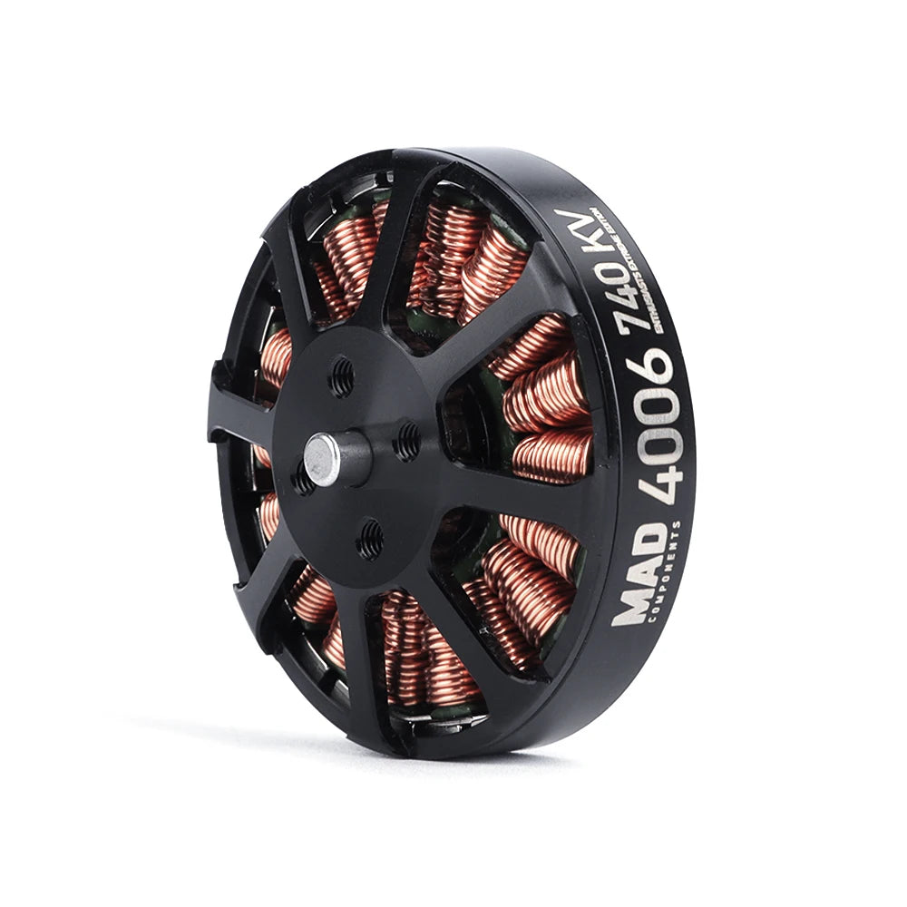MAD 4006 EEE Drone Motor, Brushless drone motor kit for RC quadcopters and FPV racing, with EZO bearings and kv ratings of 320, 380, or 740.