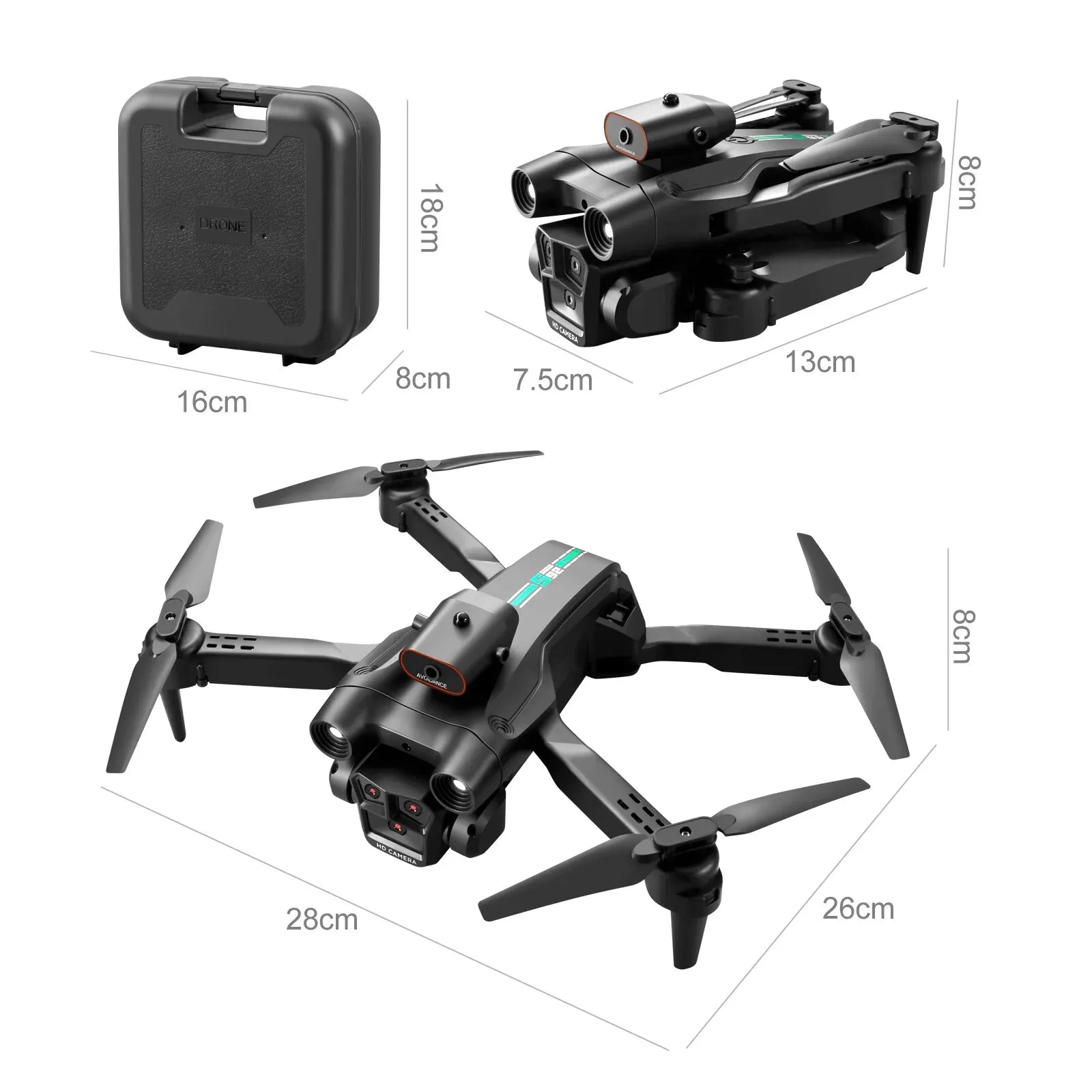 S92 Drone, with WiFi, you can easily control the drone from your smartphone or tablet .