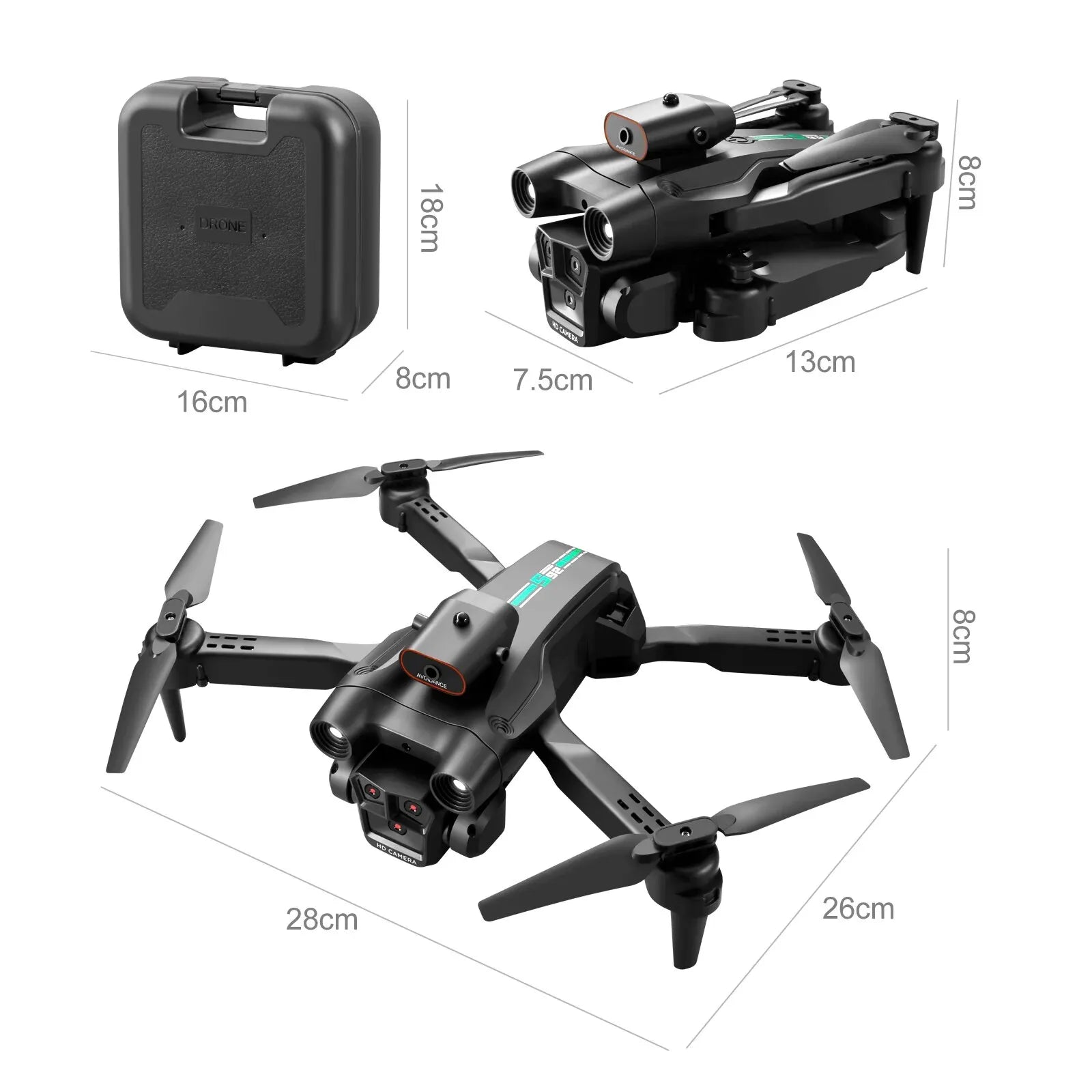 S92 Drone - HD 4K Camera Drone with High Grip, Foldable, Mini RC, WiFi, Aerial Photography, Four-wheel Vehicle, Toys, Helicopter Camera 32 S92 Drone, with WiFi, you can easily control the drone from your smartphone or tablet .