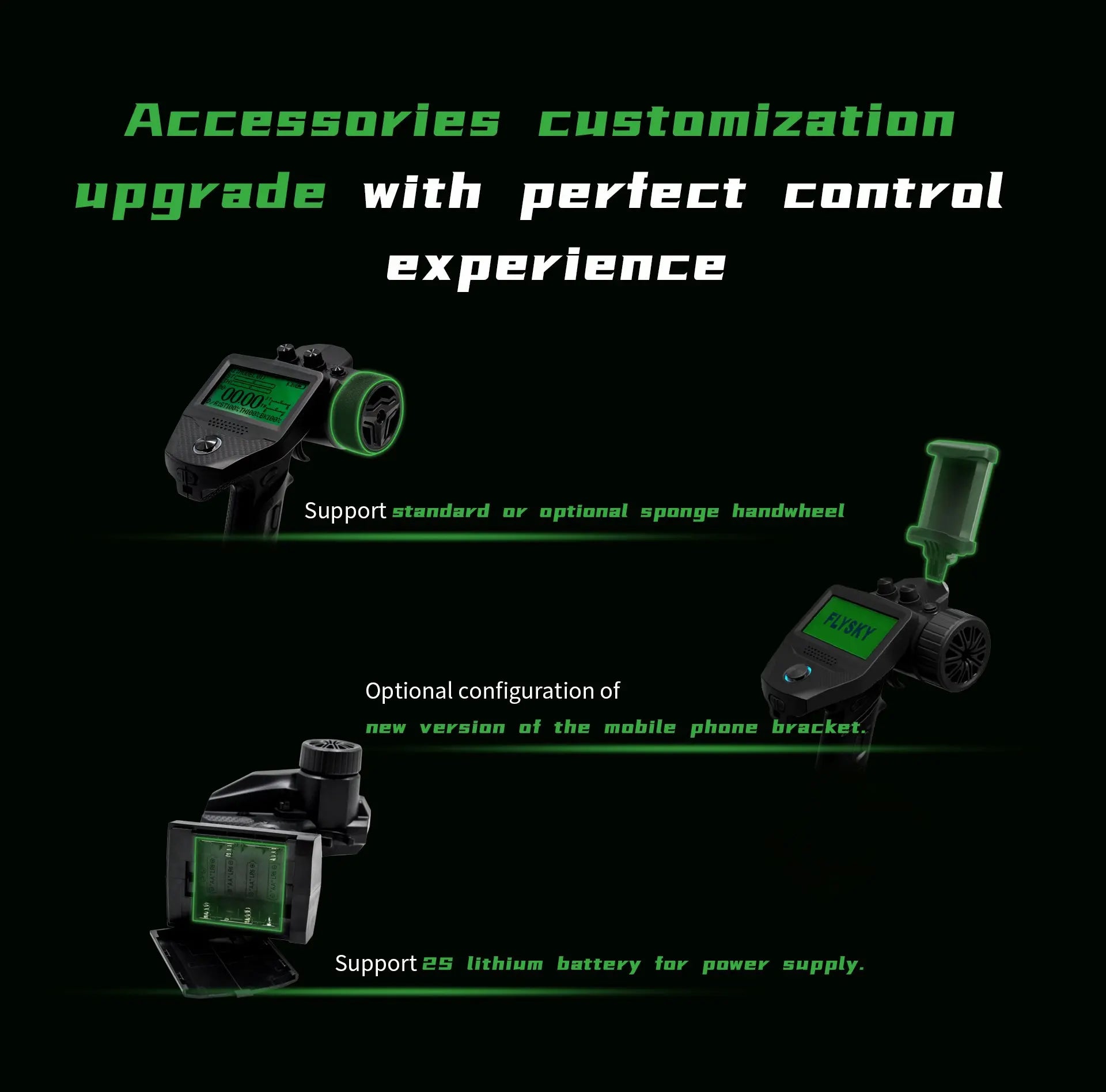 accessories customization upgrade with pertect control experience Support standard 0r optional sponge handwheel Option