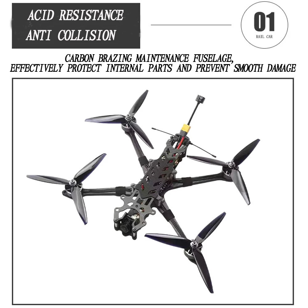 7 inch FPV, Drone features 7-inch FPV display, 2kg payload capacity, long-range 5.8GHz equipment, and ELRS 915 receiver for stable and secure flight.