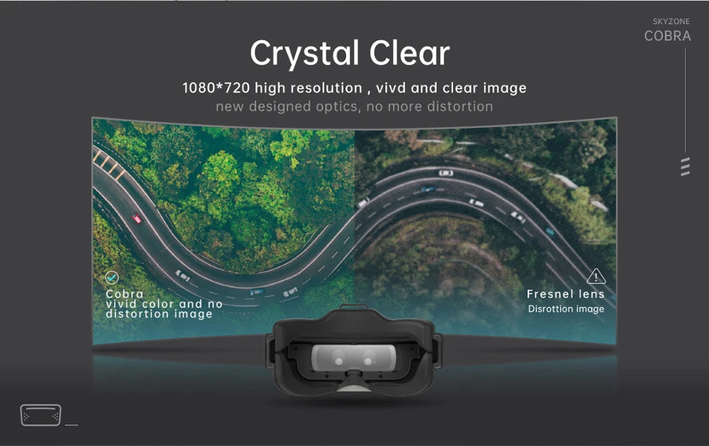 SKYZONE Cobra X V4 Goggle, SKYZONE COBRA Crystal Clear 1080*720 high resolution vivd and
