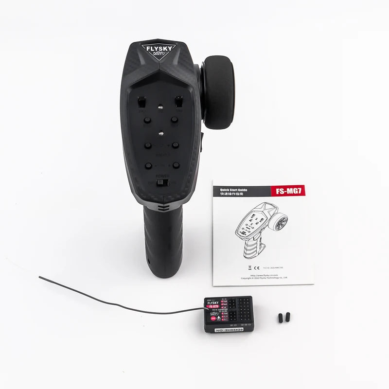 FLYSKY FS-MG7 Transmitter 2.4G 7CH ANT RC Car Boat Remote Controller with FS-R7D Receiver for RC Car Boat DIY Accessories 24 FLYSKY- KemughGhqu anm FS-MGZ D