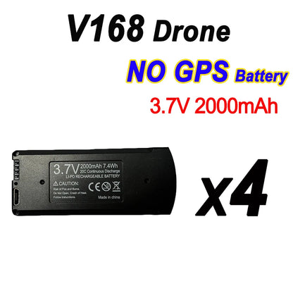 Original V168 Drone Battery, 7.4V 3000mAh, compatible with V168 Pro Max drone accessories.