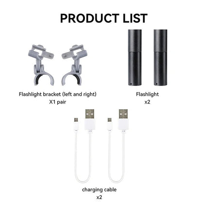 Night Light For Dji, PRODUCT LIST KI Flashlight bracket (left and right) x2 charging