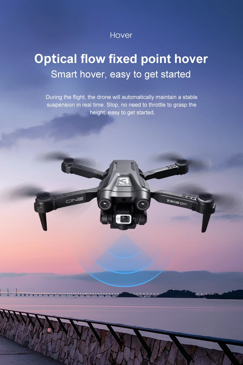 KBDFA Z908 Pro Drone, drone will automatically maintain a stable suspension in real time . easy