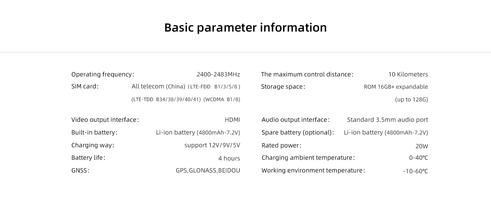 FIMI TX10 Remote Controller, ROM 16GB+ expandable (LTE-TDD B34/38/39