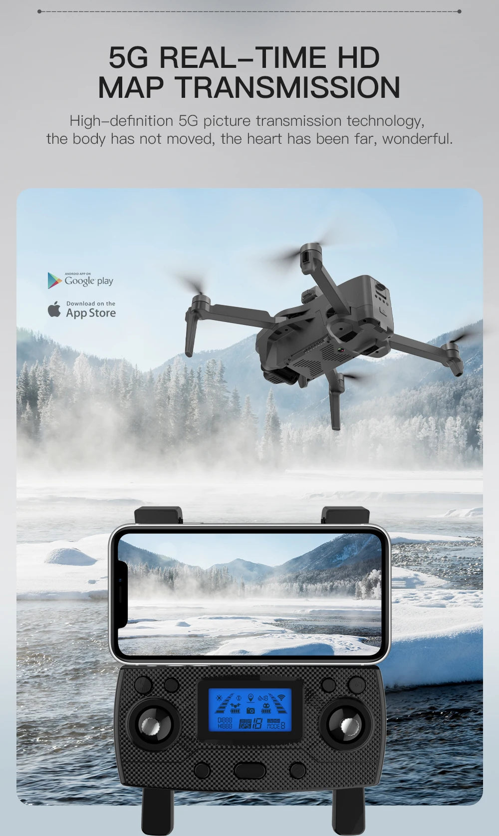 ZLL SG906 MINI SE Drone, 5G REAL-TIME HD MAP TRANSMISSION, the body has not moved