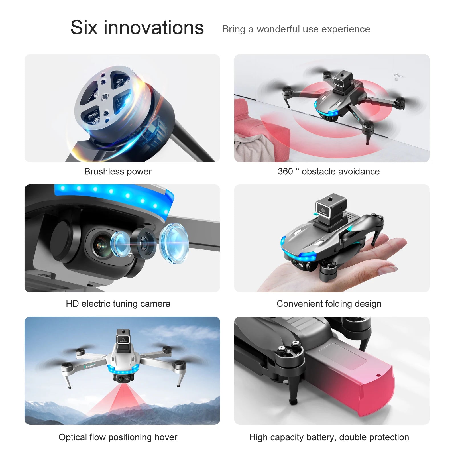 S138 Drone - GPS 8K Professional Dual Camera 5G Wifi FPV Obstacle Avoidance Folding Quadcopter Remote Control Distance 3000M Gift Toy 29 S138 Drone, six innovations bring a wonderful use experience brushless power 360 obstacle avoid