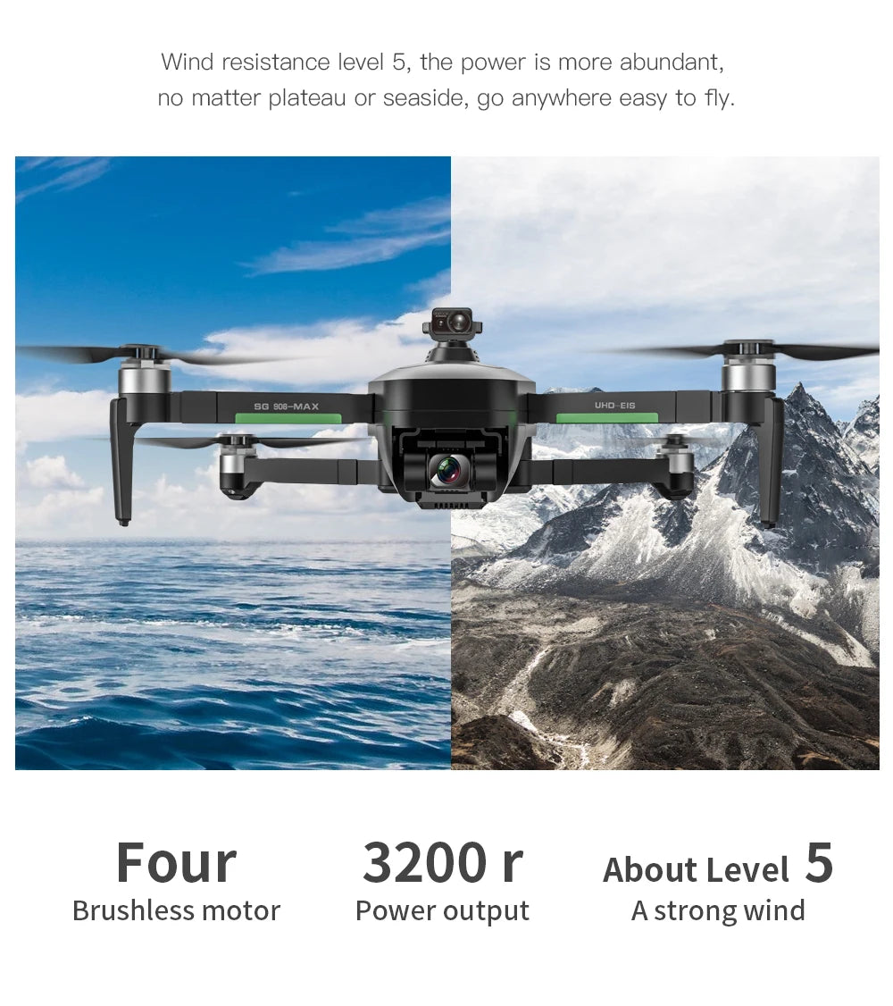 HGIYI SG906 MAX2 Drone - 5000mAH GPS 4K HD Professional Camera with 3-Axis Gimbal 360 Obstacle Avoidance 906 MAX Brushless Quadcopter Professional Camera Drone 85 HGIYI SG906 MAX2 Drone, level 5 brushless motor is more abundant; no matter plateau or seaside, go anywhere easy