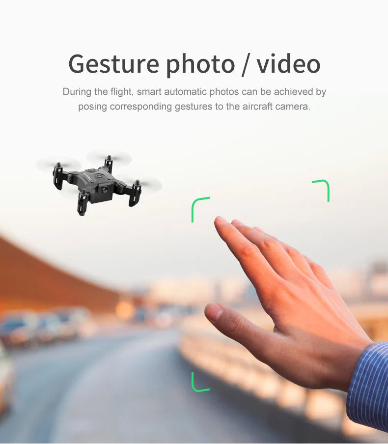 V2 Mini Drone, gesture photo / video can be achieved by posing corresponding