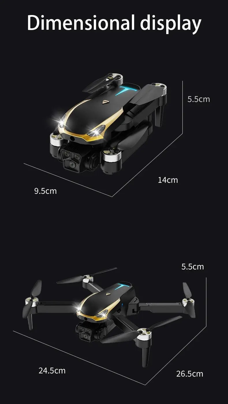 TESLA Drone, Dimensional display 5.5cm 14cm 9.Scm 5cm 24.5