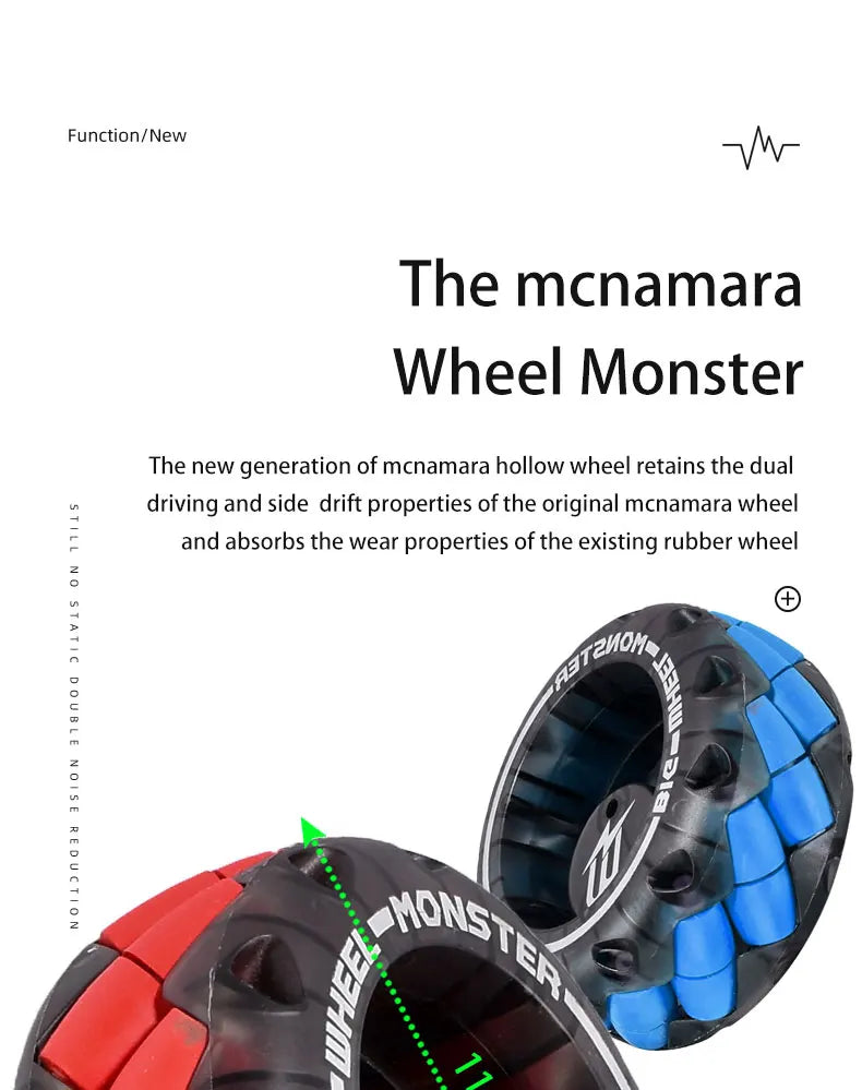 mcnamara hollow wheel retains dual driving and side drift properties of original m