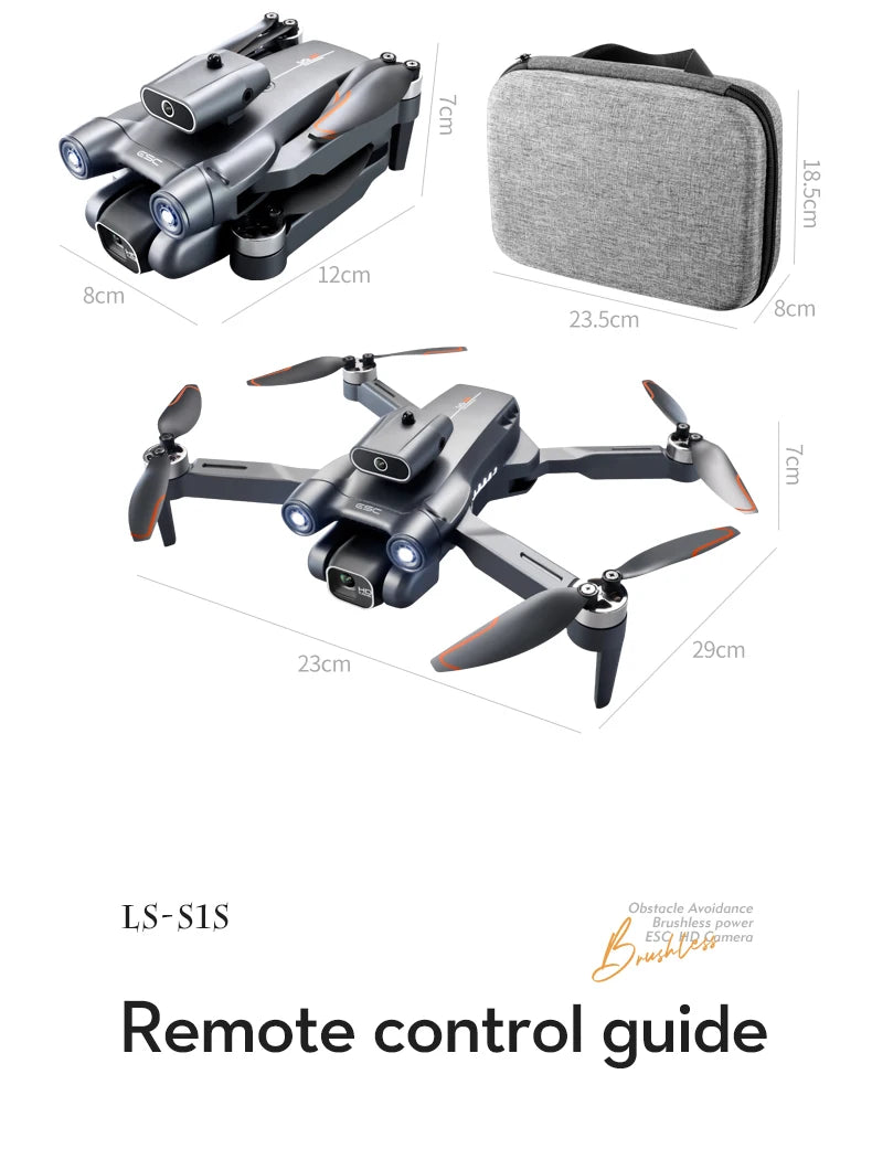 S1S Mini Drone, 3 29cm 23cm obstacle avoidance ls-
