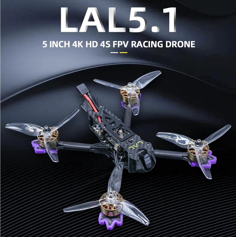 TCMMRC LAL5.1 Drone Kit - HD Professional Radio Control Drone Kit Wheelbase 225mm 2507 2600kv Brushless Motor with 4K Dual Camera Quadcopter 8 TCMMRC LAL5.1 Drone, Racerstar 5145 propeller Specifications: 5145*3 Brand Name: Racer