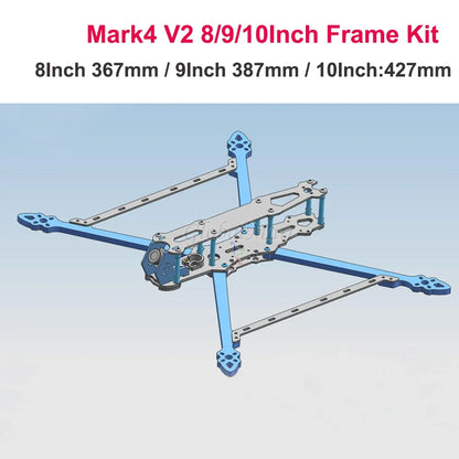 RCDrone Mark4 V2, The RCDrone Mark 4 V2 features a Carbon Fiber FPV Frame Kit available in sizes from 7 to 10 inches.