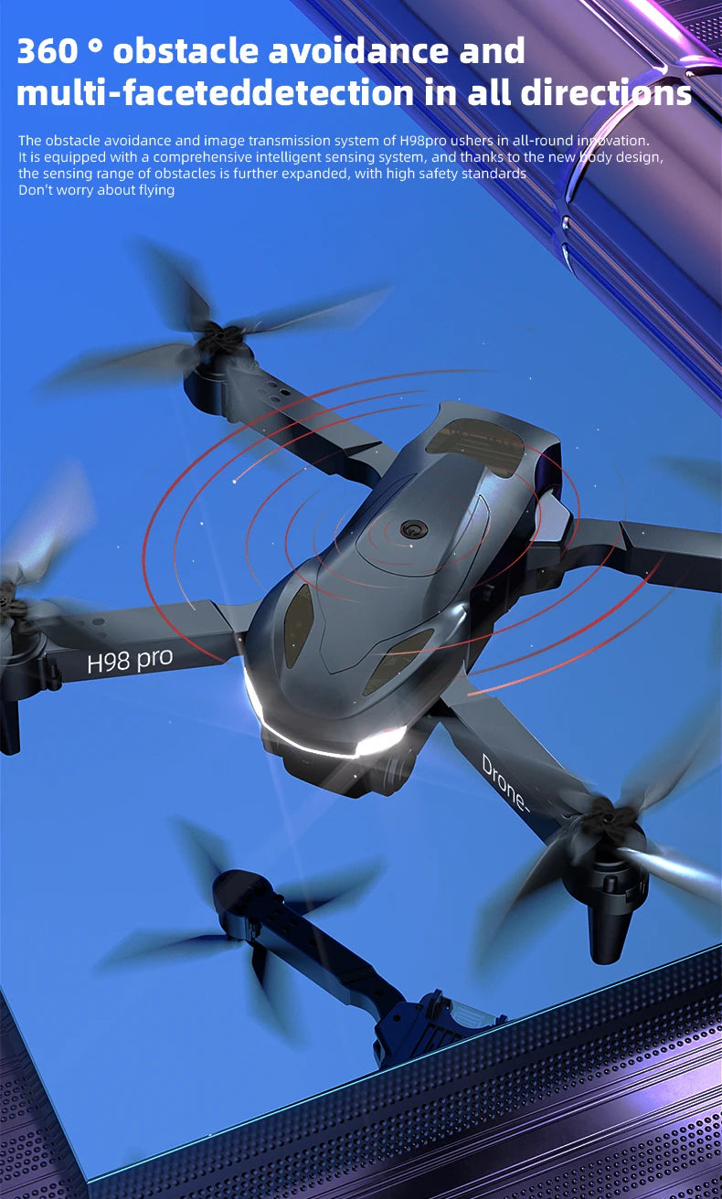H98 Pro Drone - 4K Dual HD Camera Aerial Four Axis Aircraft Obstacle Avoidance RC Helicopter Dron Adult Toys 2023 best drone 12 H98 Pro Drone, h98pro is equipped with a comprehensive intelligent sensing system