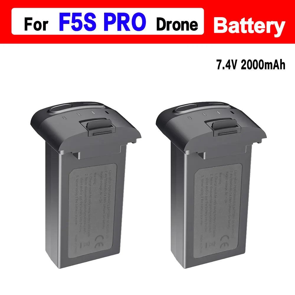 SJRC F5S PRO Battery, Original SJRC F5S PRO drone battery, 7.4V 2000mAh, 30-minute flight time.