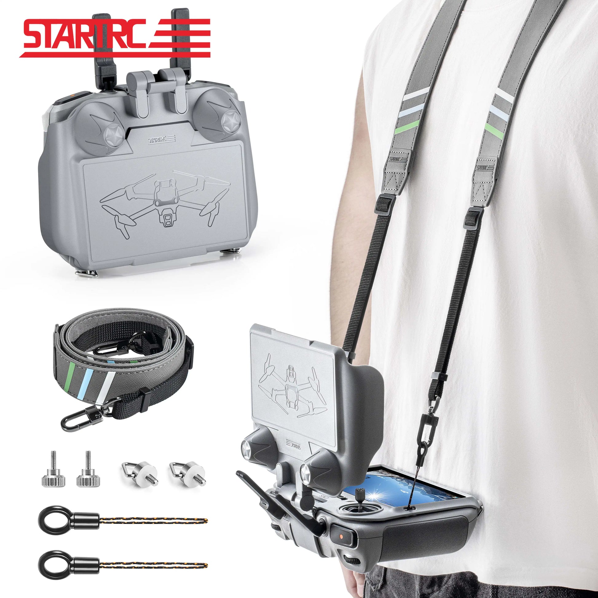 StartRC Sun Hood Kit for DJI RC 2/RC – 3-in-1 Adjustable Shade, Screen Protector & Lanyard for Mini 4 Pro/Mini 3/Air 3