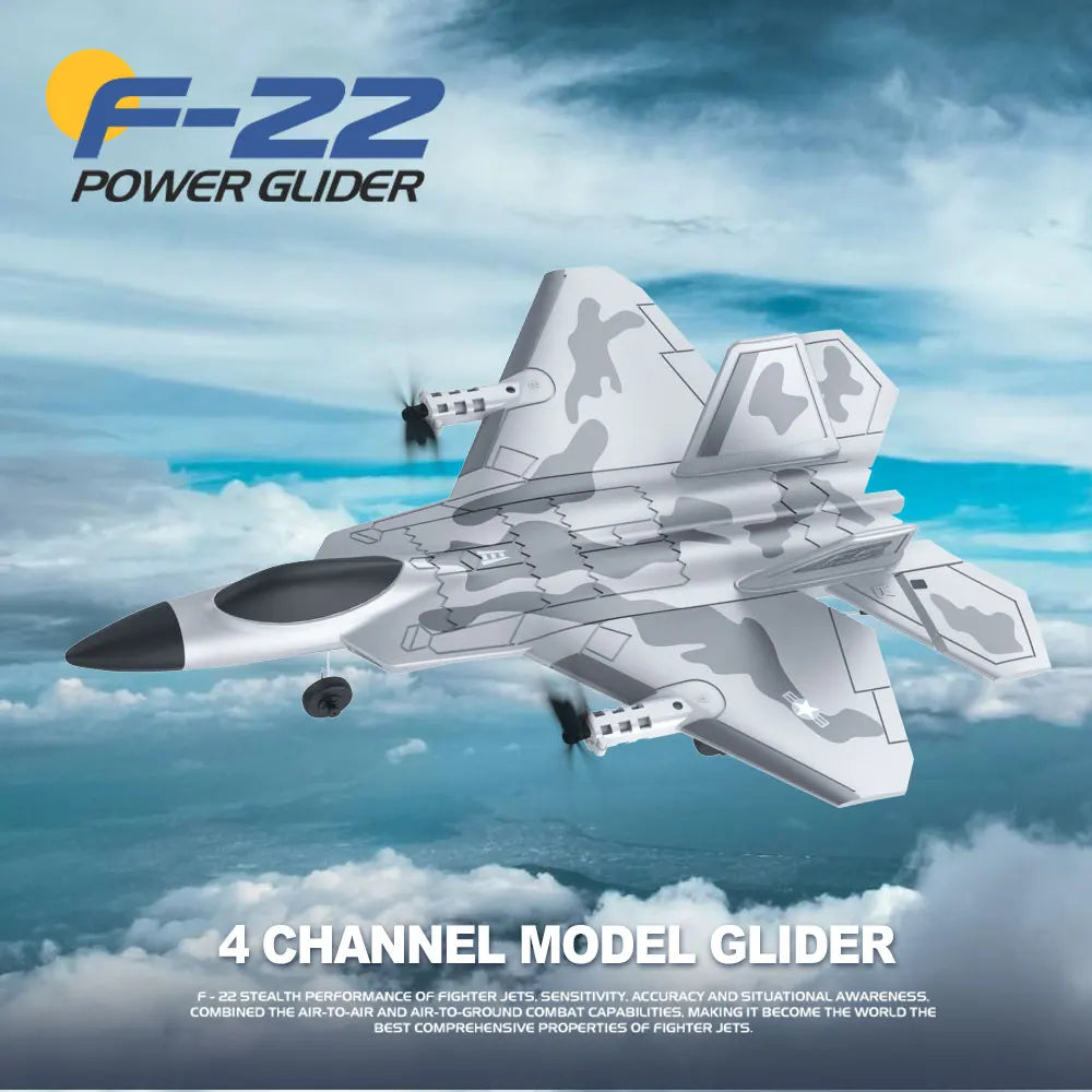 BM16 F22  RC Foam Plane, F-22 POWER GLIDER A CHANNEL MODEL GLICHER 22ST