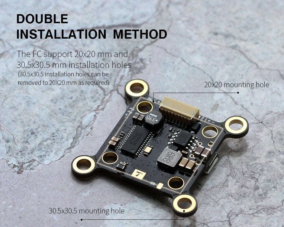 T-Motor F411+V45A LITE STACK For FPV RC Drone Freestyle Racing Quadcopter 10 FC support 20x20 mm and 30.5x30.5 mm mounting holes .