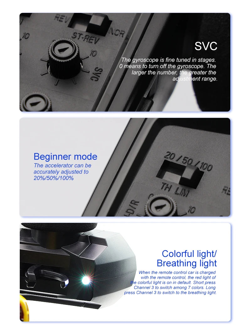 Beginner mode 20 accelerator can be accurately adjusted to 209//509//100%