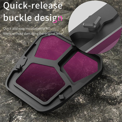 Camera Lens Filter, Quick-release buckle design for easy ND filter installation without damaging lens.