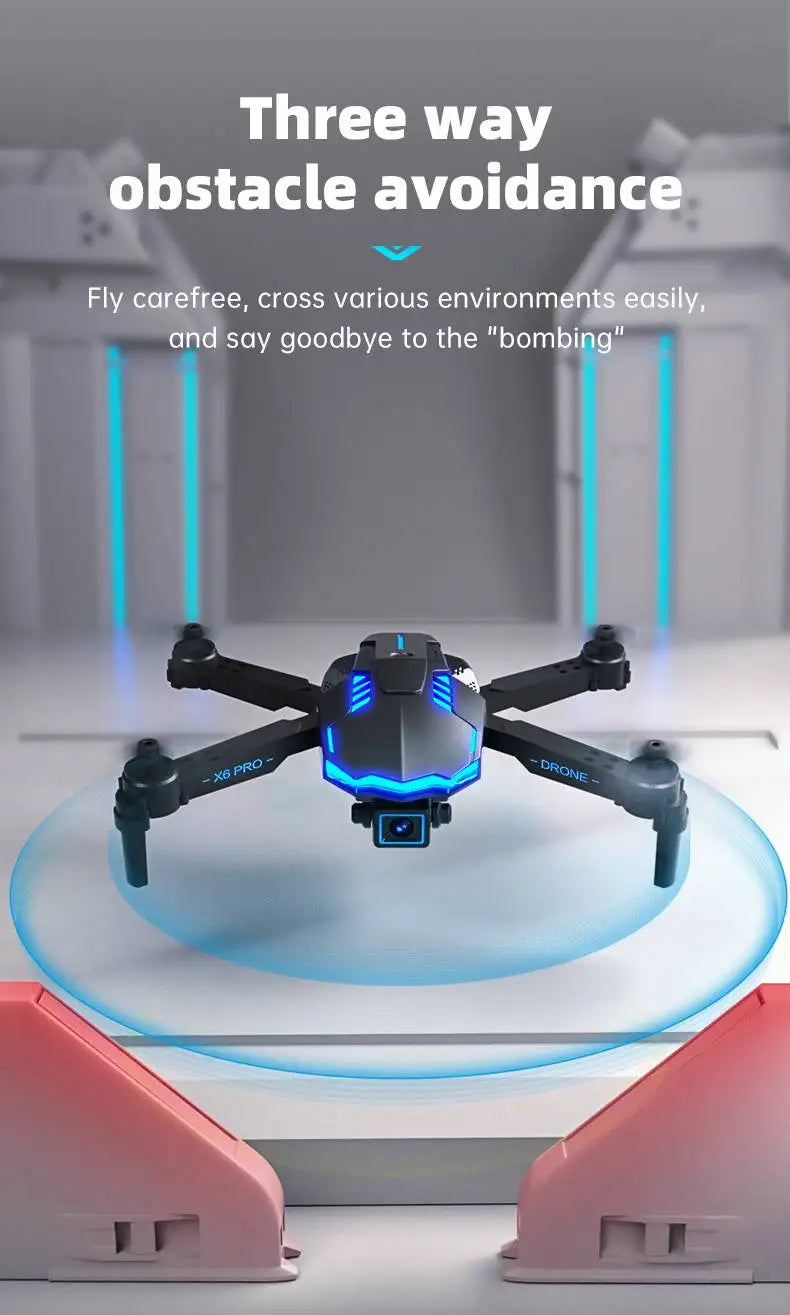 NEW X6 Drone, three way obstacle avoidance Fly carefree, cross various environments edily, and say