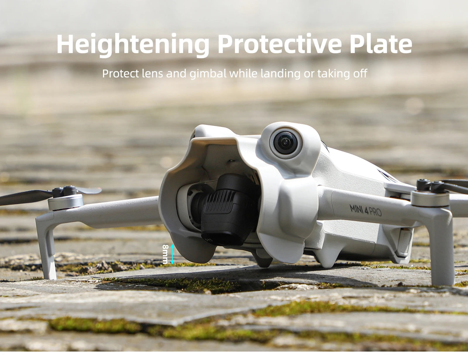 Accessories Kit for DJI Mini 4 Pro, Heightening Protective Plate Protect lens and gimbal while landing or taking off 4