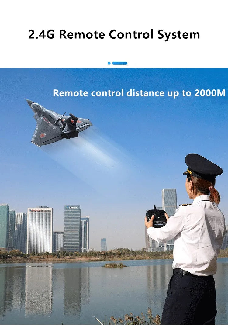3 in 1 Large RC Glider Plane, Remote Control System 2.4G Remote control distance up to 20OO