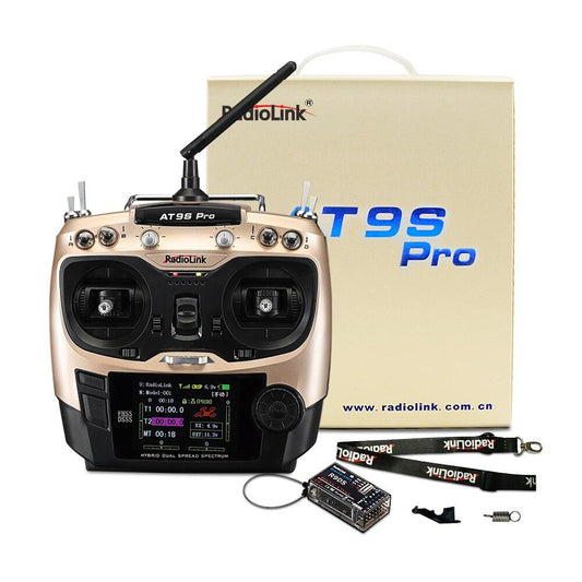 RadioLink AT9S PRO 2.4G 12CH DSSS FHSS Transmitter with R9DS Receiver 3S 2200mah 8C Battery for RC Airplane Helicopter FPV Drone - RCDrone