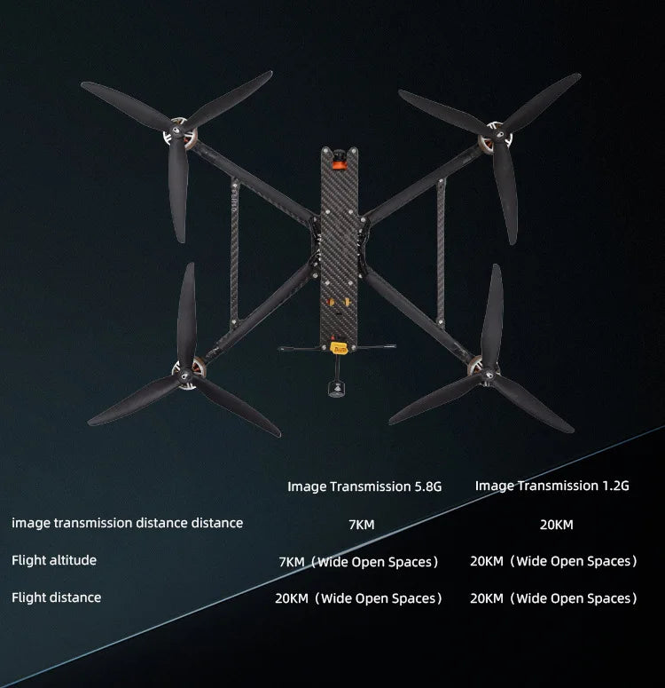 RCDrone FLH10 10inch FPV, The RCDrone FLH10 is a 10-inch FPV drone that can carry 3.5kg payloads and has a max flight range of 7-20km.